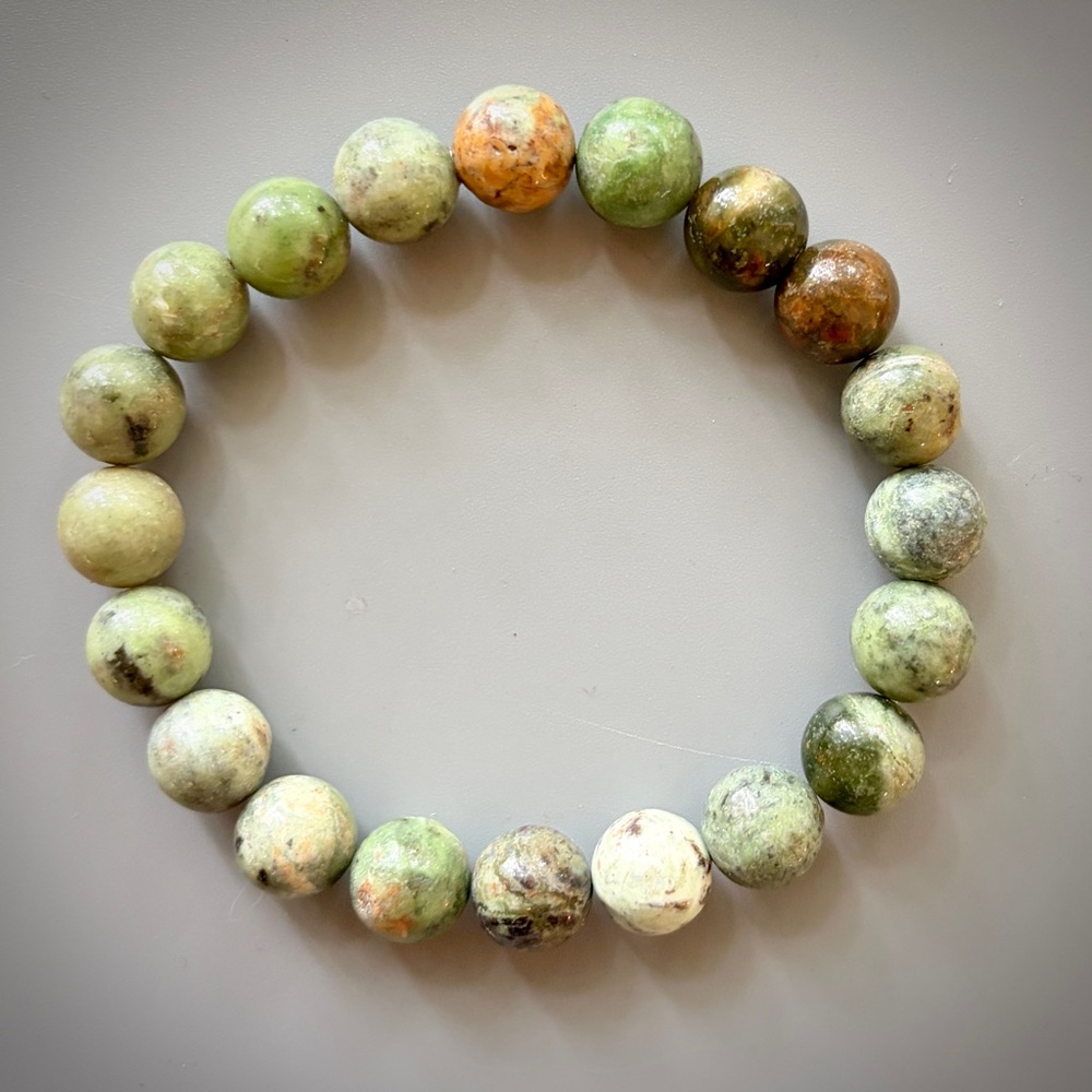 African Green Opal Handcrafted Bead Bracelet